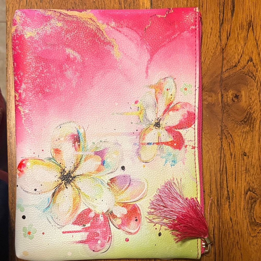 Floral Pink and Green Women's Clutch
